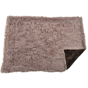Plaid Furry Throw - Brown / Large